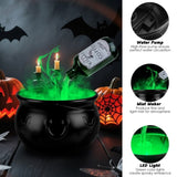 Halloween Floating Potion Bottle Decor with Witch Cauldron - 2-in-1 USB-Powered Green Mist Maker & 4 14688364
