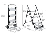 2 in 1 Step Ladder & Hand Truck,Aluminum 3 Step Stool,Folding Ladder with Anti-Slip Pedal,Heavy Duty 10145079