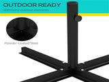 Black Universal Cross Brace Umbrella Stand, Heavy Duty Base for Small Offset & Large Market 58197988