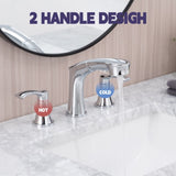 Widespread Pull Out Sprayer Bathroom Faucet, 2-handle Bathroom Sink Faucet W1224P184845