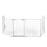 ZNTS 6-Panel Metal Baby Playpen Fireplace Safety Fence w/ Walk-Through Door in 2 Directions, 5-in-1 Extra W2181P154903