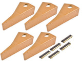 5Pcs 230SP Casting Bucket Teeth & TF23P Flex Pins Fits for Backhoe Skid Steer Loader 13799251