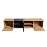 ZNTS Modern TV with 3 Cabinets& Open Shelves, Color-matching Media Console Table for TVs up to 80'', WF319402AAQ