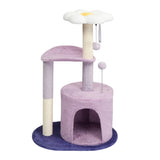 33in Cat Tree, Multi-level Cat Tower with Cat Scratching Post with Curved Perch, Cozy Cat Condo, 99617792