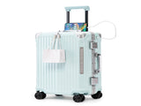 20 Inch Carry On Luggage, Aluminum Frame ABS Hard Shell Suitcase with USB Charging Port, Foldable W2787P536983