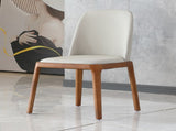 Dining Chairs Set of 2, Modern PU Leather Dining wooden Legs for Living Kitchen Dining Room gray W2699P215100