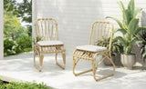 Outdoor PE Wicker Dining Chairs with Washable Cushion Set of 2, Outdoor Rattan chairs for Backyard, N762P236169N