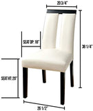 ZNTS Set of 2 Chairs Black And White Leatherette Beautiful Padded Side Chairs Slit Back Design Kitchen HS11CM3559SC-ID-AHD