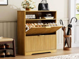 Shoe Cabinet Storage for Entryway Hidden Shoes Storage Cabinet with 2 Flip Drawers, Tall Free W1162P384346