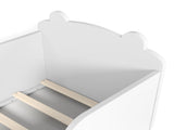 Toddler Floor Bed Frame, Cot Bed for Boys and Girls Ages 3-6, Bear Shape Toddler Bed, White W1580P373252
