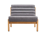 Fluffy Accent Chair Gray with Natural Solid Wood Frame N767P366257G