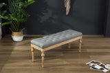 Habit Solid Wood Button Tufted Dining Bench, Grey T2574P164609