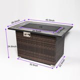 44inch Outdoor Fire Pit Table, Propane Fire Table with Ceramic Tabletop Gas Fire Table W85343036