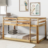 ZNTS Solid Wooden, Solid Rubber Wooden Twin over Twin Loft Bed with Ladder, with Bed Platform of W504P191673