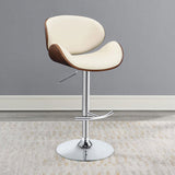 Ecru and Chrome Adjustable Bar Stool B062P153492
