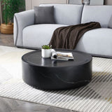 ZNTS 35.43'' Black Marble Round Coffee Table,Simple Modern Center Cocktail Table for Living Room W876P154757