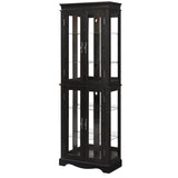 Lighted Glass Curio Display Cabinet with Wood Frame - Elegant Glass Storage for Wine, Toys & W1758P297550