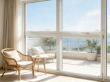 58.27 x 39.17" Magnetic Window Screen, White Frame with Black Magnetic Strip & Wind Clips, 14523479