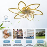 Modern Ceiling Fan with Lights Remote Control, 3 Light Color 6 Speeds,Gold Color Ceiling Fan Lamp W1962P237610