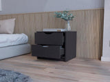 Black 2-Drawer Nightstand B062P175092