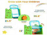 Green 3-in-1 Kids Double Sided Art Easel, Magnetic Whiteboard & Chalkboard Standing Drawing Board 43337394