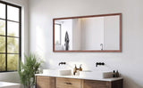60"x30" Oversized Modern Rectangle Bathroom Mirror with walnut Frame Decorative Large Wall Mirrors W708P297663