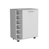 Wick Bar Cart with Integrated Wine Storage, Spacious Cabinet and Smooth Rollers B200P188880
