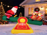 6.2 FT Animated Christmas Inflatable Santa & Reindeer on Seesaw with LED Lights, Waterproof 39590629