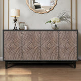 Mid Century Sideboard Buffet Cabinet with Solid Wood Legs 60" Kitchen Storage Cabinet Credenza with W1445P173033