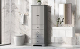 ZNTS Storage Cabinet with 2 Doors and 4 Drawers for Bathroom, Office, Adjustable Shelf, MDF Board with 06458842