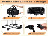 Multi-Way Portable Pet Rolling Carrier Trolley, Aluminum Alloy Frame Collapsible Pet Travel Bag with 92891076