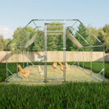 10 ft. x 20 ft. Galvanized Large Metal Walk in Chicken Coop Cage Farm Poultry Run Hutch Hen House W2505P188286