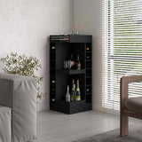 Lyman 46" Tall 3-Tier Corner Bar Cabinet with Fourteen Wine Bottle Cubbies, Living Room, Liquor B070P254769