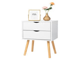 40*30*60cm Simple And Modern White Cabinet, Wood Color Legs, MDF Spray Paint, High Legs, Two 81927349