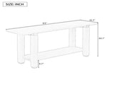 U_Style 62.9" Modern Minimalist Console Table, Solid Wood Entryway Sofa Table with Metal Accents, N711P289140B