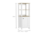 Hanover 4-Shelf Linen Cabinet Light Oak and White B06280007