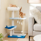 ZNTS 3-layer cat tree, cat climbing frame, multi-functional activity center Marine theme design 64994911