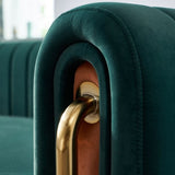 Contemporary Velvet Sofa Couch 84.25''W for Living Room, Green W57946169