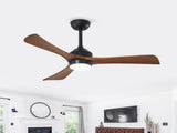 42" Solid Wood Blades Ceiling Fan with Lights Remote Control,Quiet DC Motor 3 Blade Ceiling Fans 6 W3596P460815