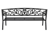 50" Iron Outdoor Courtyard Decoration Park Leisure Bench 63727074