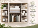 Bathroom Wall Cabinet Featuring 1 Mirrored Door 3 Shelves on Each Side MDF Construction with 57813692