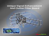 TA-851B 350&degRotation UV Dual Frequency 45-860MHz 22-28dB Open Antenna Silver Gray 10835179