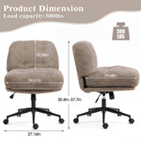 Cross Legged Office Chair on Wheels Adjustable Swivel Wider & Thickened, Ergonomic Desk Chair for 30388516
