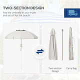 ZNTS Outdoor beach umbrella-Cream White （Prohibited by WalMart） 25056736