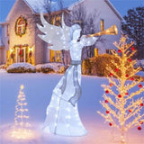 5 Feet Lighted Christmas Angel, 100 LED Twinkling Lights, Weatherproof Metal/Mesh Xmas Decor for 61618864