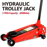 ZNTS Hydraulic trolley Low Profile and Steel Racing Floor Jack with Piston Quick Lift Pump,3Ton 58084364