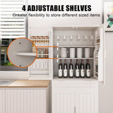 Pantry Cabinet, 71.65" Tall Storage Cabinet with Drawer, 2 Cabinets & 6 Door Adjustable W2700P300562