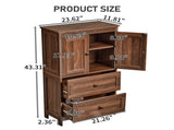 Bathroom Tall Cabinet with 2 Drawers and 2 Doors Made of MDF with Melamine Finish Storage Locker 67646189