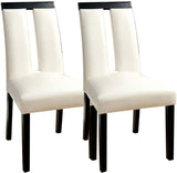 ZNTS Set of 2 Chairs Black And White Leatherette Beautiful Padded Side Chairs Slit Back Design Kitchen HS11CM3559SC-ID-AHD