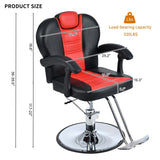 ZNTS Classic Reclining barber Chair Salon Chair for Hair Stylist with Heavy Duty Hydraulic Pump, 360&deg; WF318104JAA